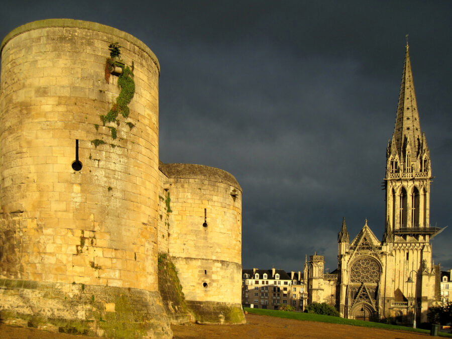 bike and barge tours europe affordable guided cycling Castle,Walls,And,St.,Pierre,,Caen,,Normandy