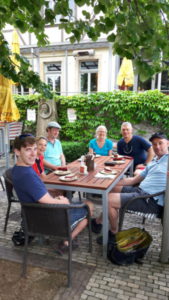 group cyclists enjoying a drink with bikeplanet